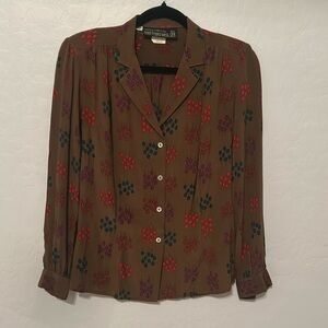 Vintage 1980s Silk Carole Little Top Size 8.